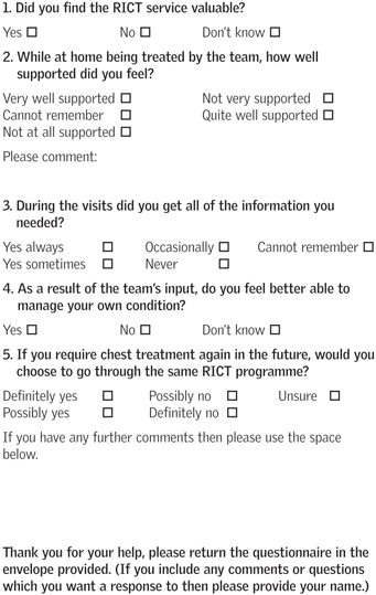 Home Care Questionnaire